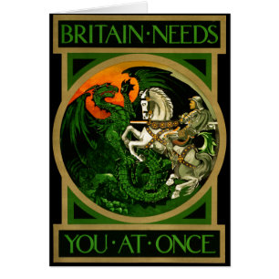 Britain needs you at once, WWI British War Poster