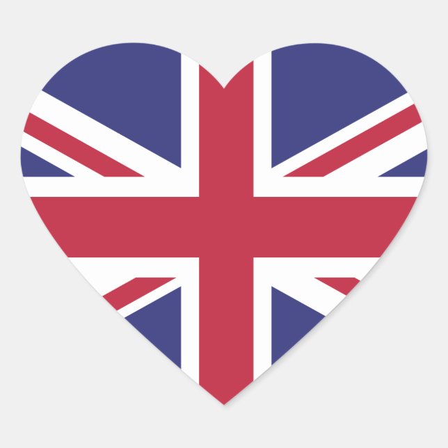 Britain UK Flag Brexit heart shaped x20 stickers (Front)