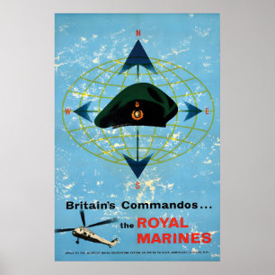 Britain's Commandos The Royal Marines Propaganda Poster