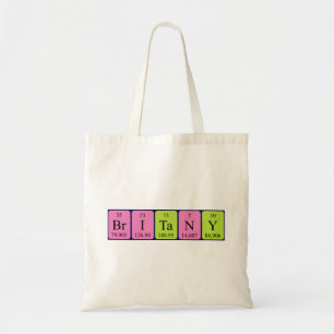Britany periodic table name tote bag