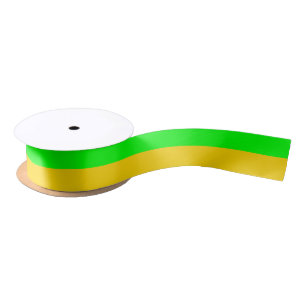 Brite Green and Yellow-Gold Satin Ribbon