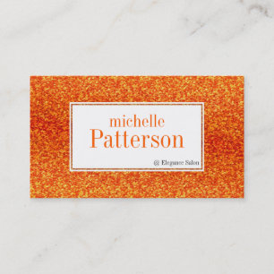 Brite Orange Glitter Appointment Business Cards