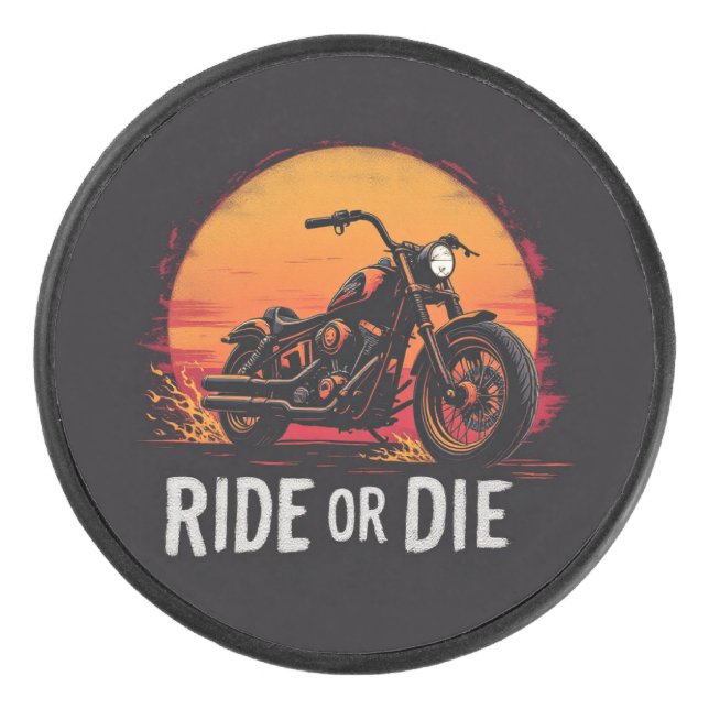 Brite-T Motorcycle Ride or Die 0019613 Hockey Puck (Front)