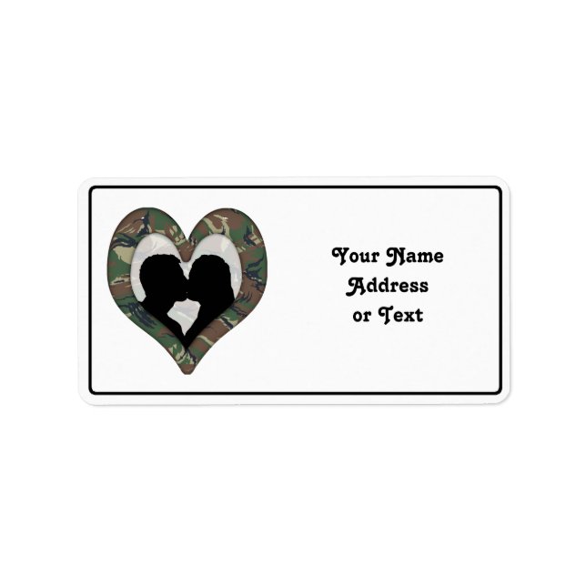 British 95 Forest Green Camouflage Kissing Couple Label (Front)
