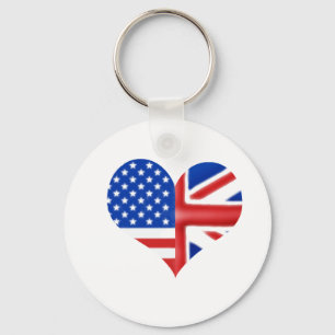 British American Heart Key Ring