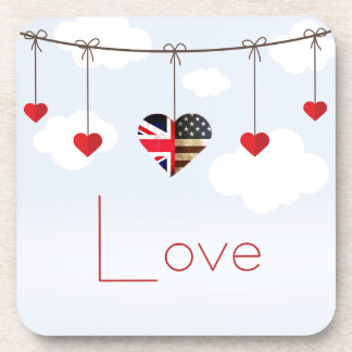 British American Love Hearts royal wedding Coaster