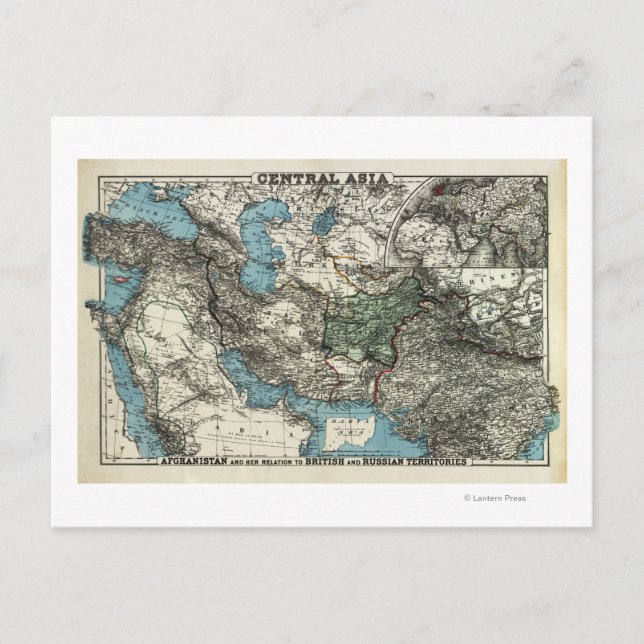 British and Russian Territories of Afghanistan Postcard (Front)