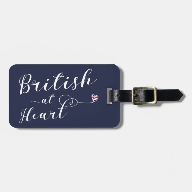 British At Heart Luggage Tag Template, UK (Front Horizontal)