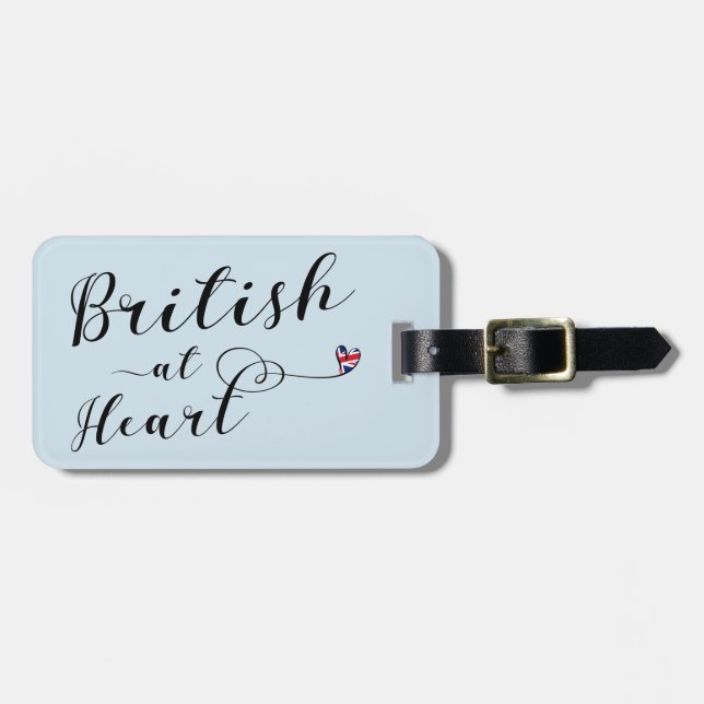 British At Heart Luggage Tag Template, UK (Front Horizontal)