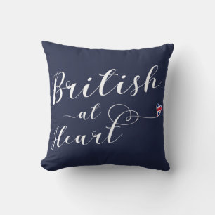 British At Heart Throw Cushion, UK Cushion