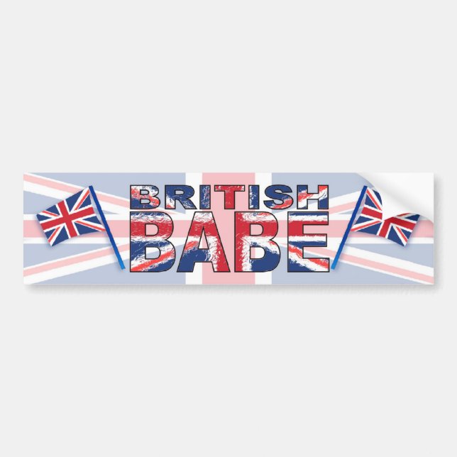British Babe Bumper Sticker (Front)