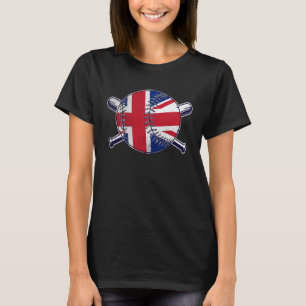 British Baseball Sport United Kingdom Baseball Tea T-Shirt