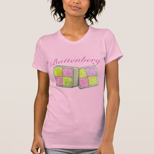 British Battenberg Marzipan Sponge Cake Bakery T-Shirt (Front)