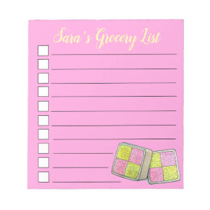British Battenberg Marzipan Sponge Cake UK Food Notepad