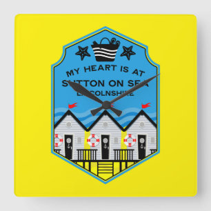 British Beach Hut Gifts And Decor Square Wall Clock
