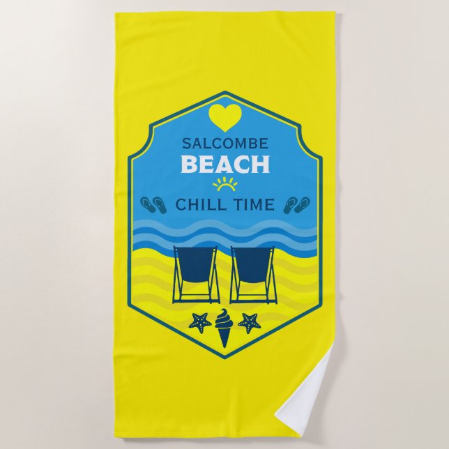 British Beach-Themed Gift  Beach Towel (Front)