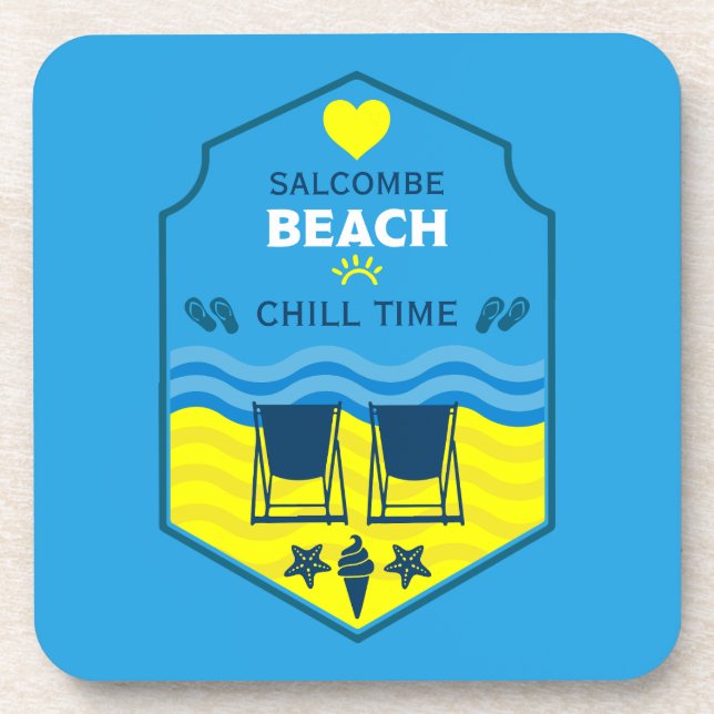 British Beach-Themed Gift  Coaster (Front)