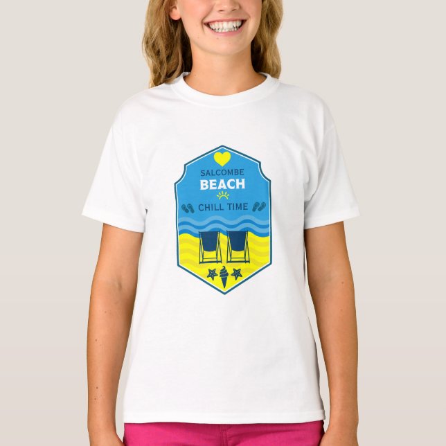 British Beach-Themed Gift  T-Shirt (Front)
