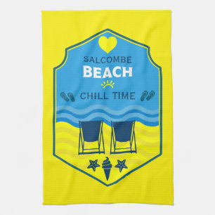 British Beach-Themed Gift Tea Towel