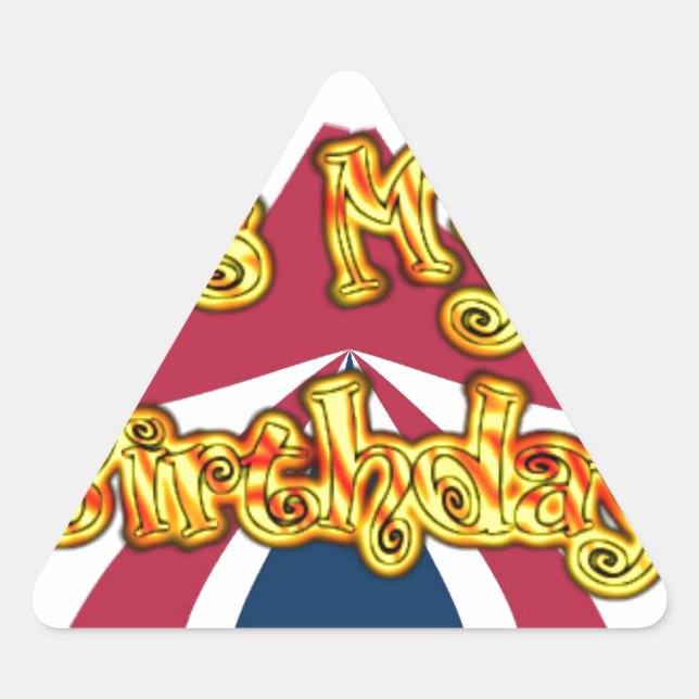 British Birthday Gifts Art Print Triangle Sticker (Front)