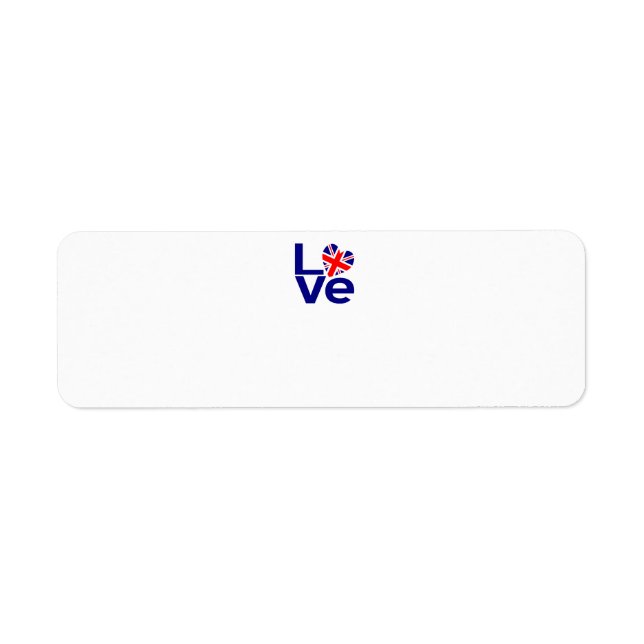 British Blue LOVE UK Flag Heart (Front)