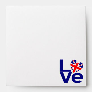 British Blue LOVE UK Flag Heart Envelope