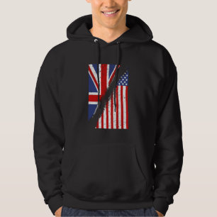 British Born American Roots UK America Proud USA H Hoodie