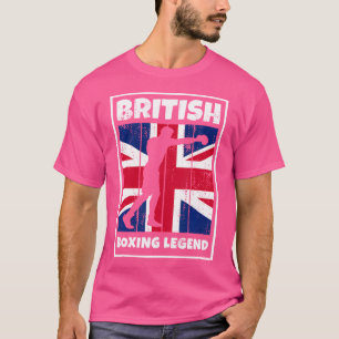 British Boxing Legend With Uk Flag For Great Brita T-Shirt