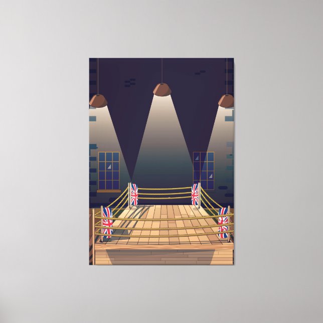 British Boxing ring Gym. Canvas Print (Front)