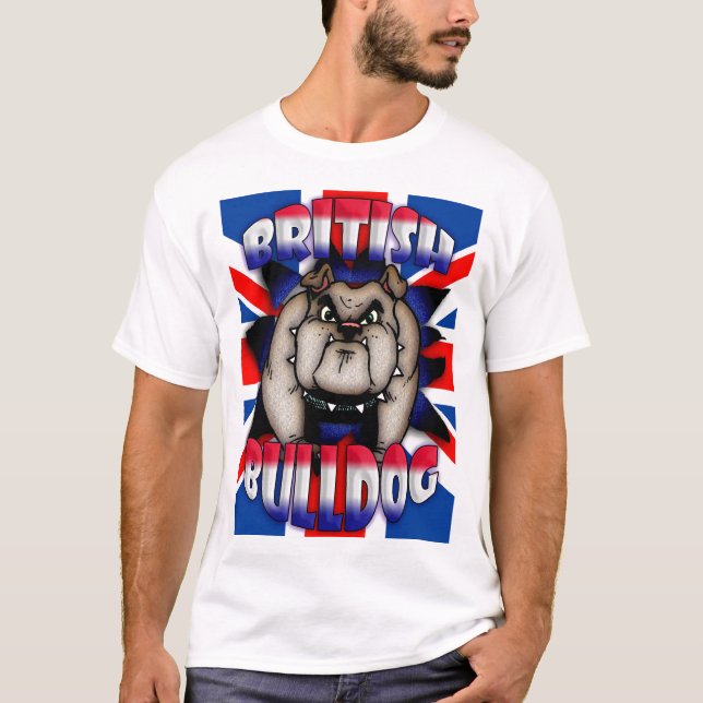 British, British Bulldog T Shirt with union Jack (Front)
