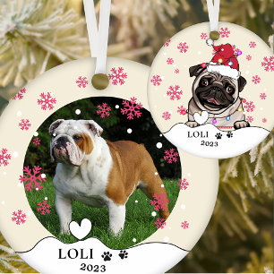 British Bull Dog Personalized Hand Drawing Ceramic Tree Decoration