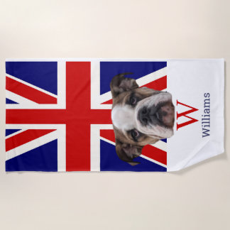BRITISH BULLDOG Monogram Beach Towel