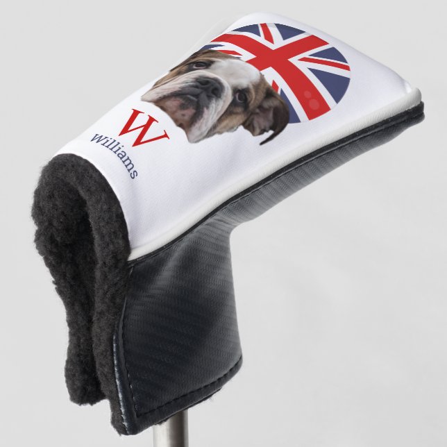BRITISH BULLDOG Monogram  Golf Head Cover (3/4 Front)