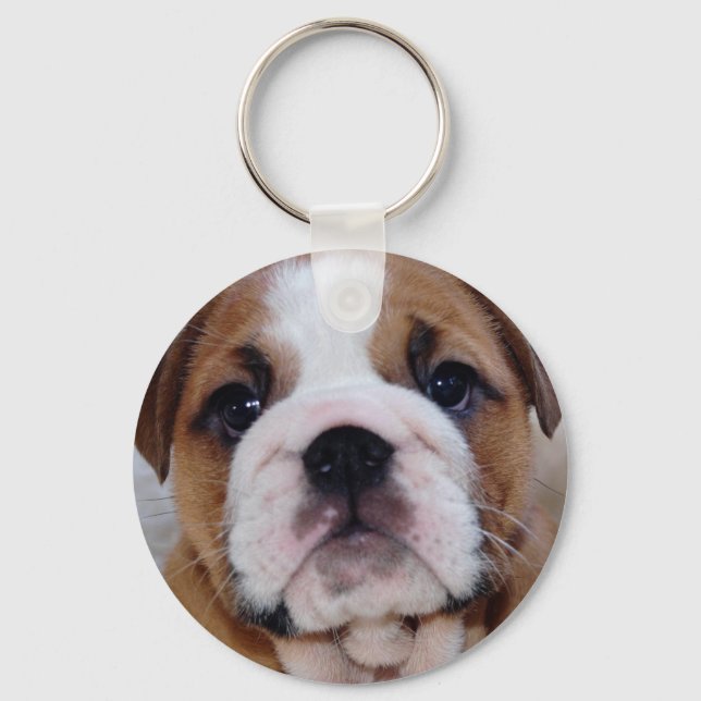 British Bulldog Puppy Keyring (Front)