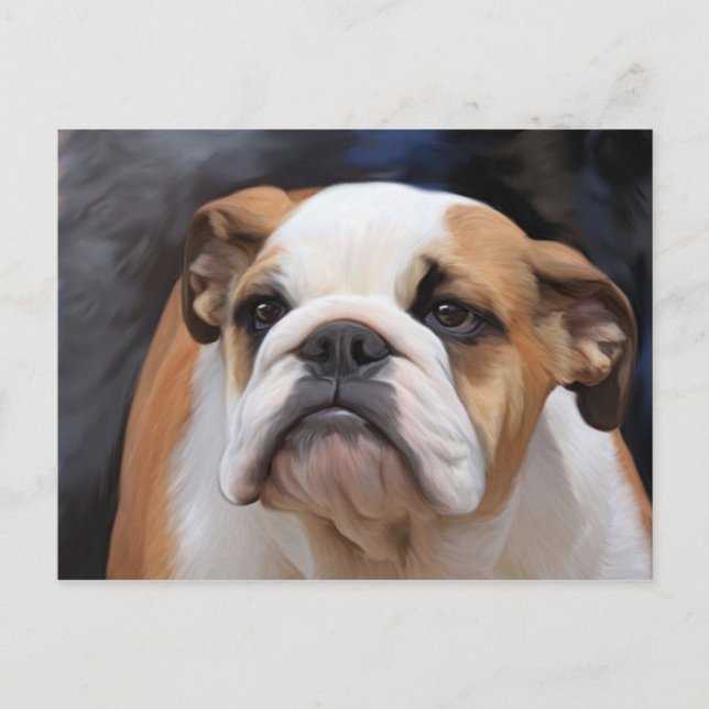 British Bulldog Puppy Postcard (Front)