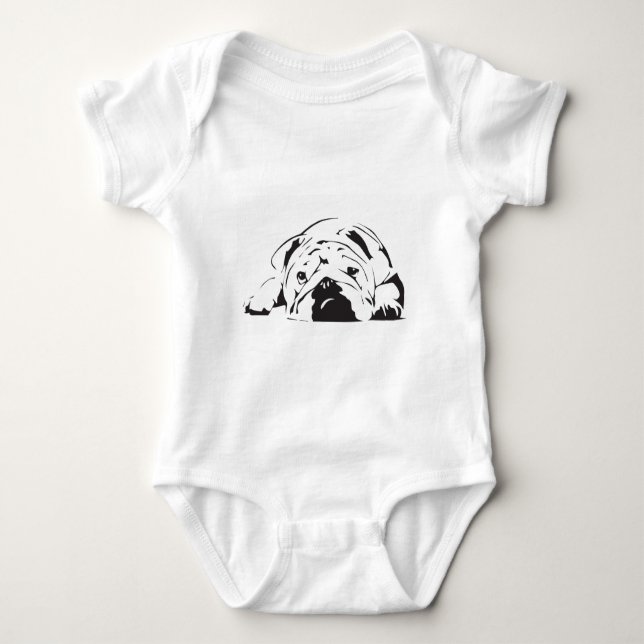 British Bulldog Stencil Baby Bodysuit (Front)