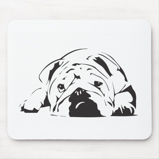 British Bulldog Stencil Mouse Pad (Front)