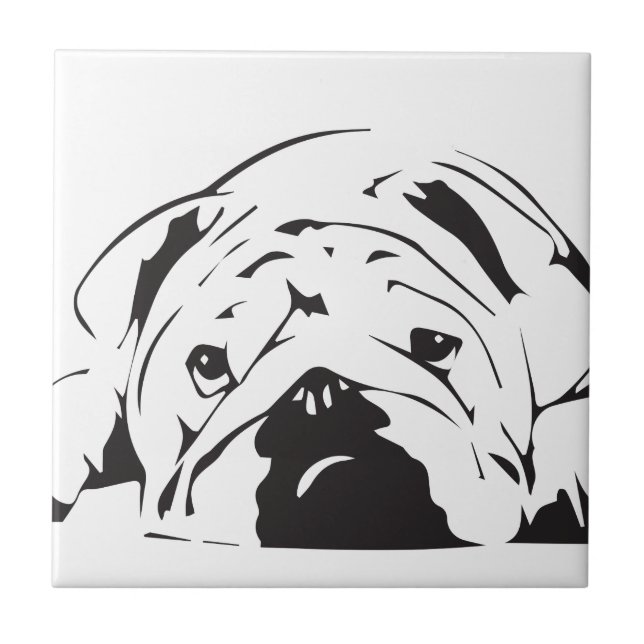 British Bulldog Stencil Tile (Front)