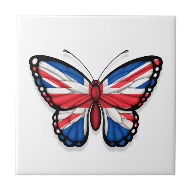 British Butterfly Flag Tile (Front)