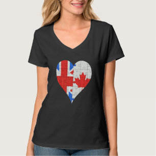 British Canadian Flag Heart T-Shirt