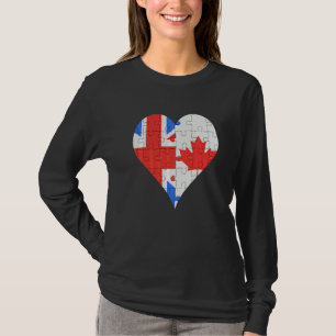 British Canadian Flag Heart T-Shirt