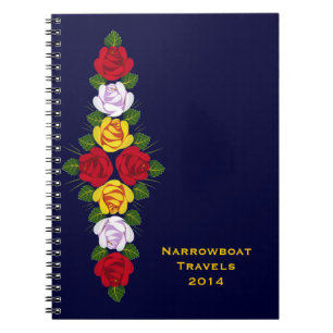 British canal roses spiral notebook