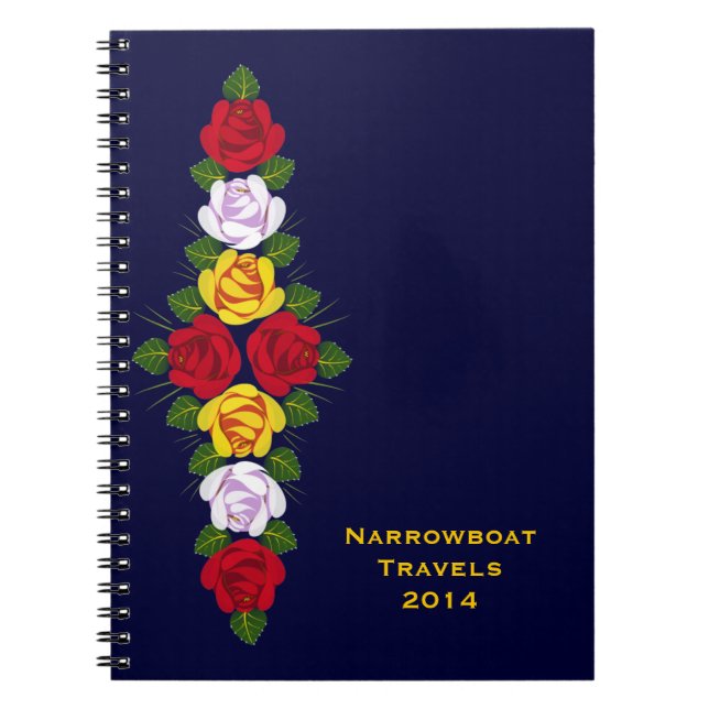 British canal roses spiral notebook (Front)