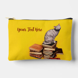 British Cat on a stack of books Laptop Sleeve Accessory Pouch