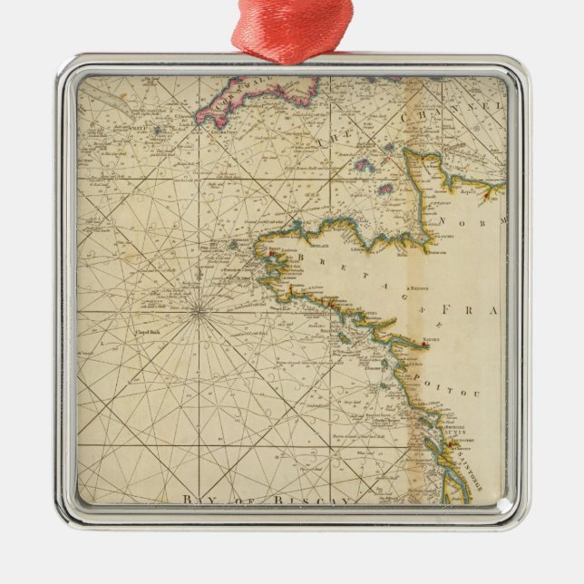 British Channel, Bay of Biscay Metal Tree Decoration (Front)