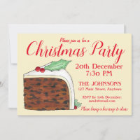 British Christmas Cake Slice Festive Holiday Party