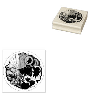 British Christmas Dinner Turkey Festive Party Rubber Stamp