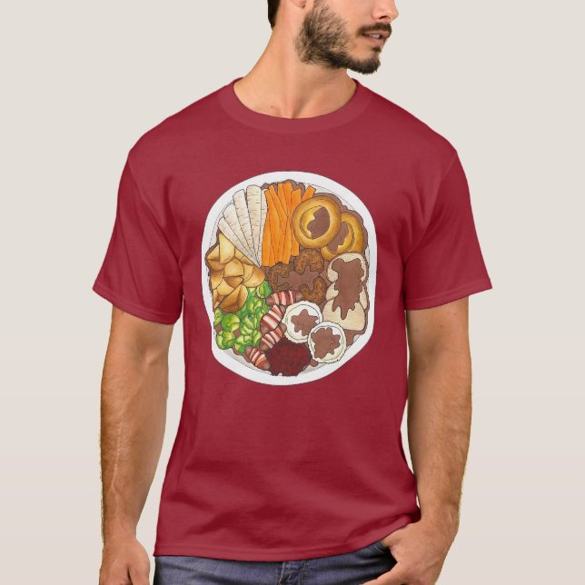 British Christmas Dinner Turkey Festive Party T-Shirt (Front)
