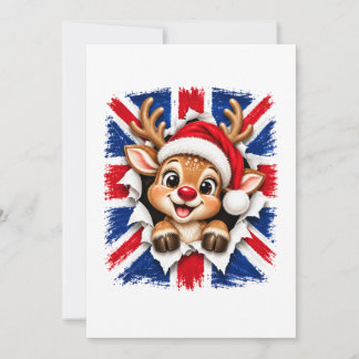 British Christmas Reindeer Card