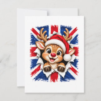 British Christmas Reindeer Invitation